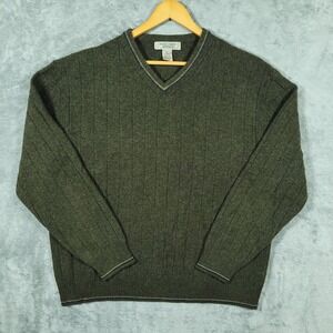 Vintage Northern Apparel Sweater Mens XL Green Lambswool V-Neck Pullover Knit